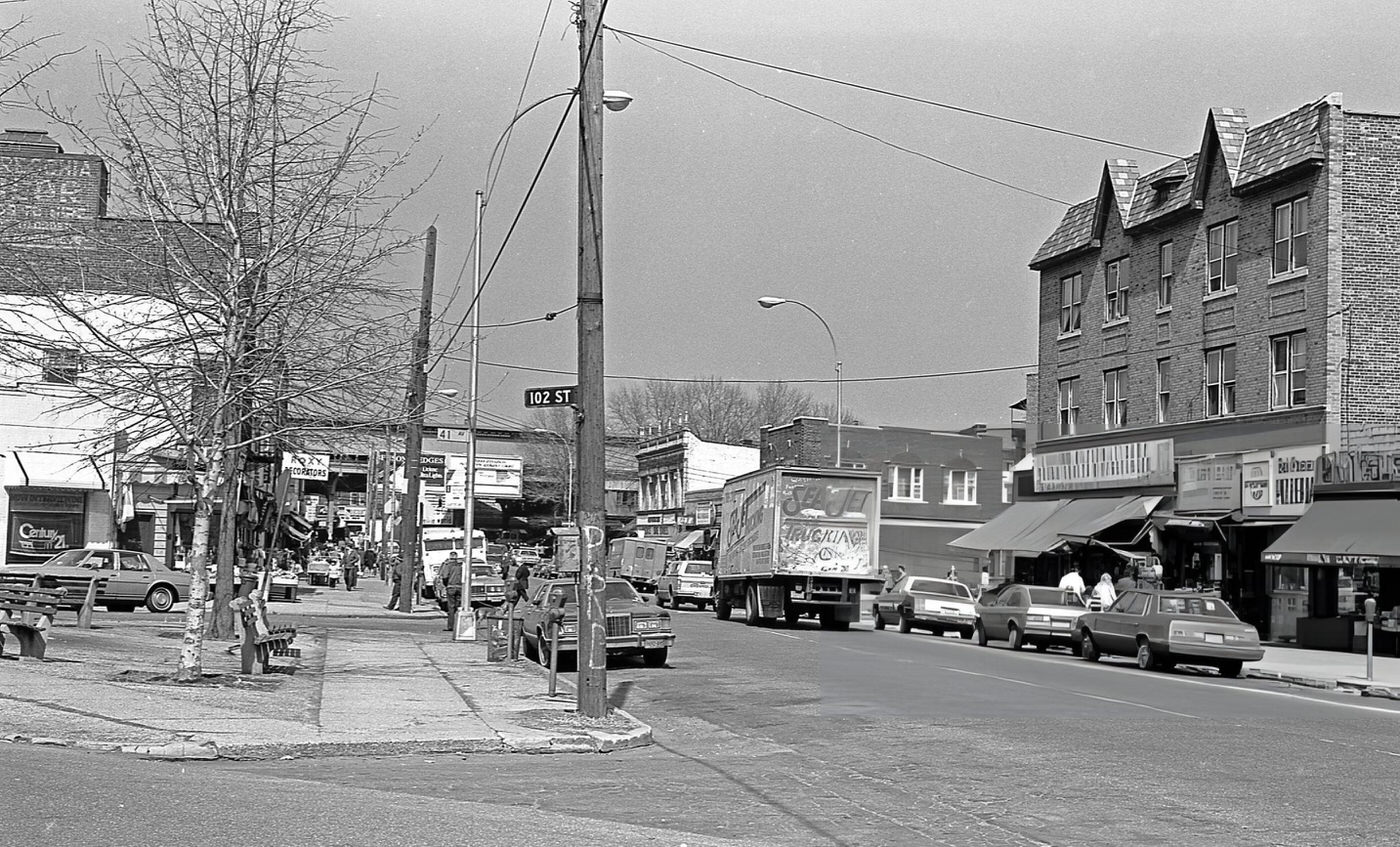 View Looking North Towards Roosevelt Avenue, From The Intersection Of National And 102Nd Streets In Corona, Queens, 1984.