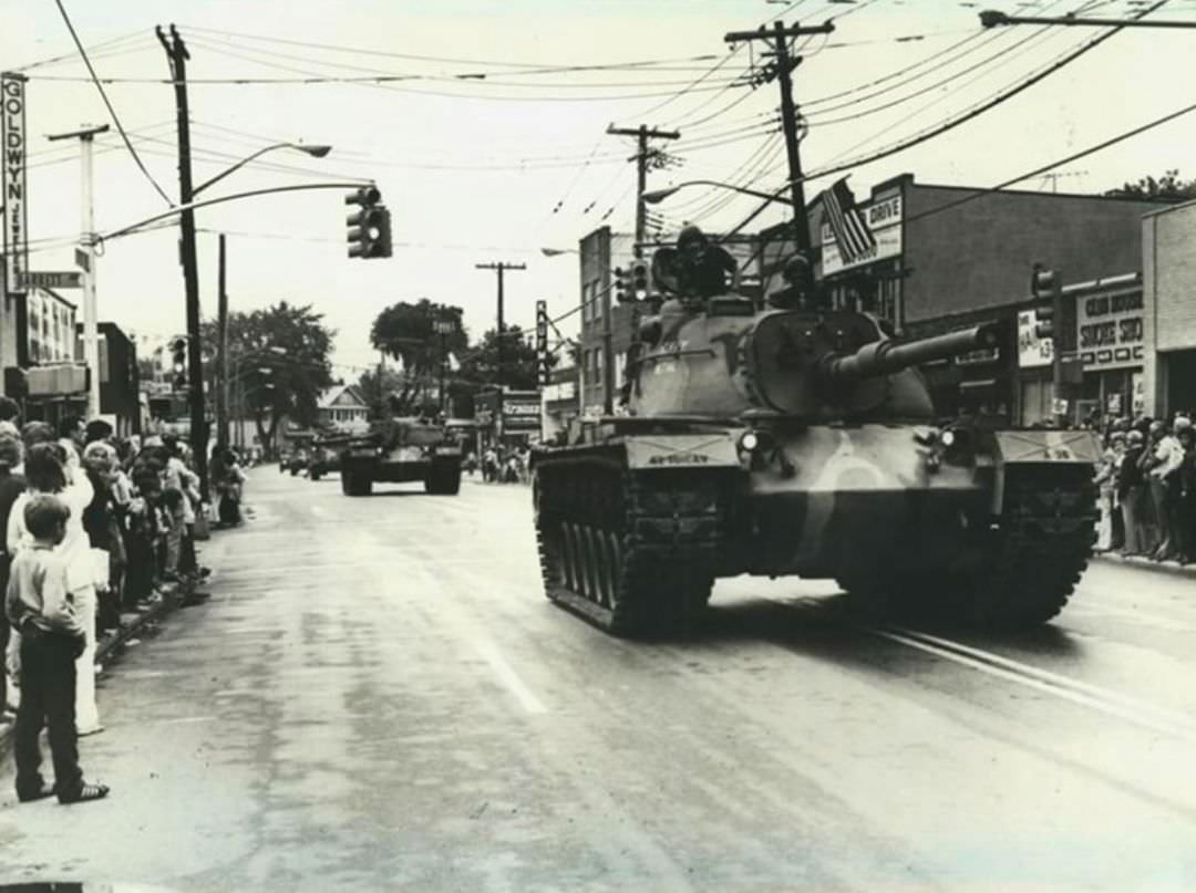 Tanks Rumble Up Forest Avenue In Port Richmond On Memorial Day Parade, 1982
