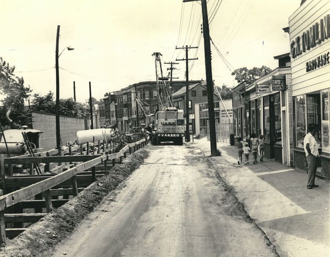 Richmond Terrace In Mariner'S Harbor During Installation Of Giant Sewer, Circa 1988
