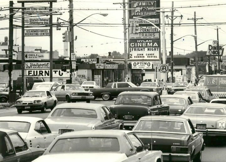 Family Affair, Hylan Cinema, Diner Of The 80’S; Traffic Jam At Hylan Boulevard And New Dorp Lane, 1985.
