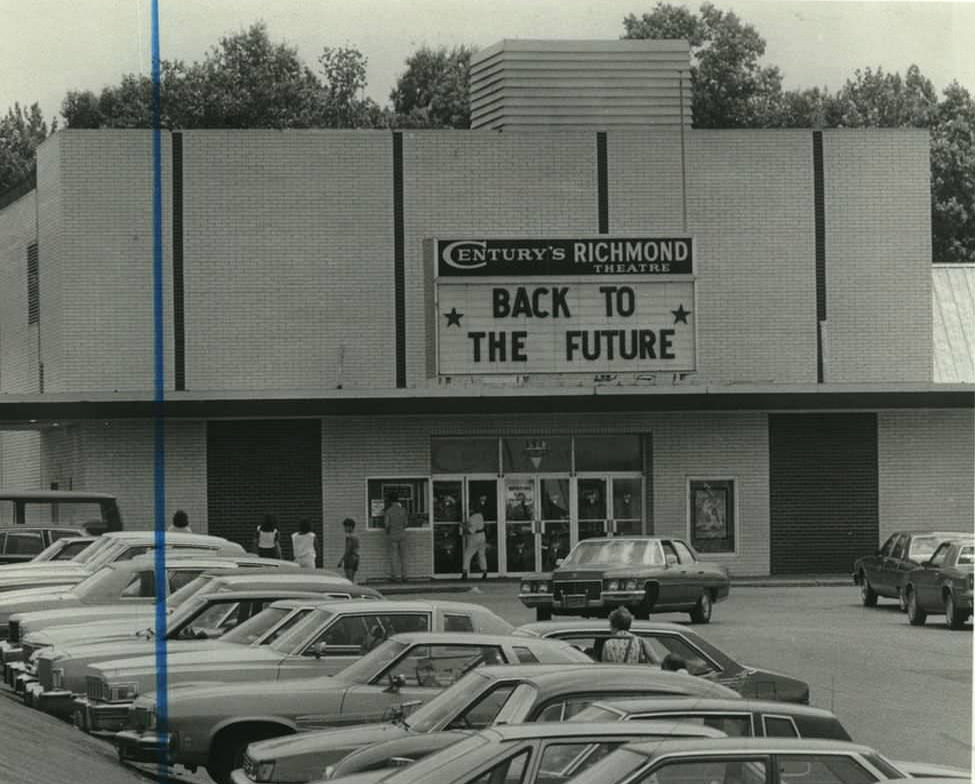 &Amp;Quot;Back To The Future&Amp;Quot; Sign For The Blockbuster Movie At Century'S Richmond Theatre In New Springville, 1985.