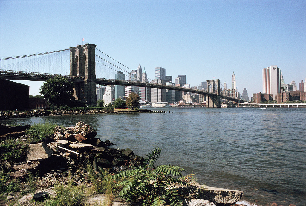 View Of Manhattan From The Foot Of The Manhattan Bridge, Brooklyn, 2001.