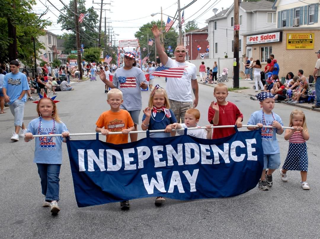 Independence Way Banner Carried By Children In The Travis Fourth Of July Parade, 2007.