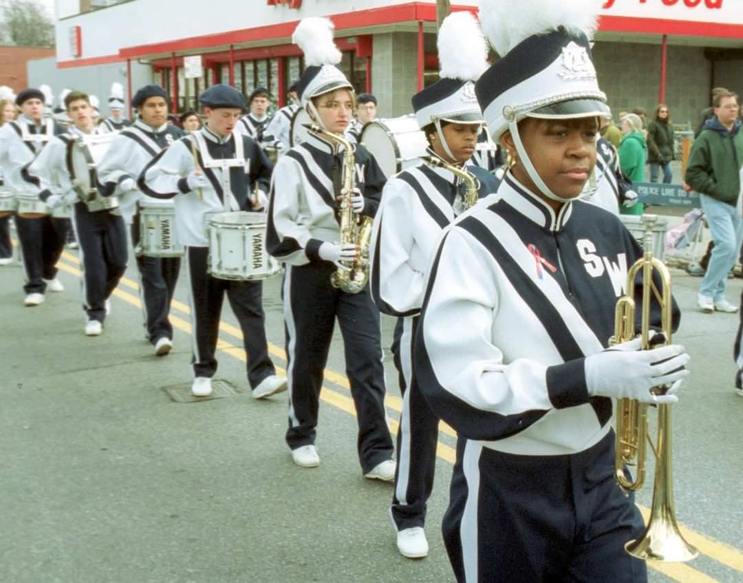 Susan Wagner High School Marches In The Staten Island St Patrick'S Parade, 2002.