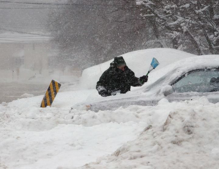 Clearing A Car On Rockland Avenue During The Blizzard Of 2006