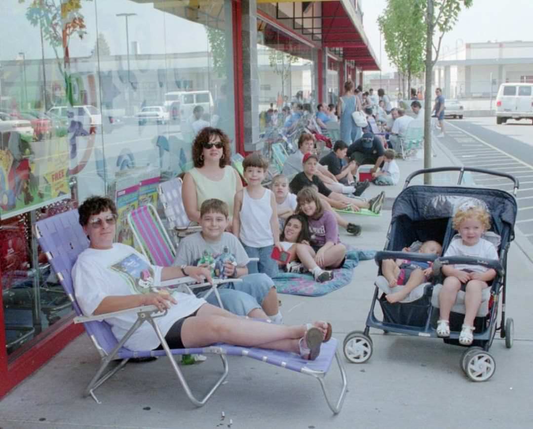 People Waiting Outside Noodle Kidoodle, New Dorp, For Beanie Babies, 2003.