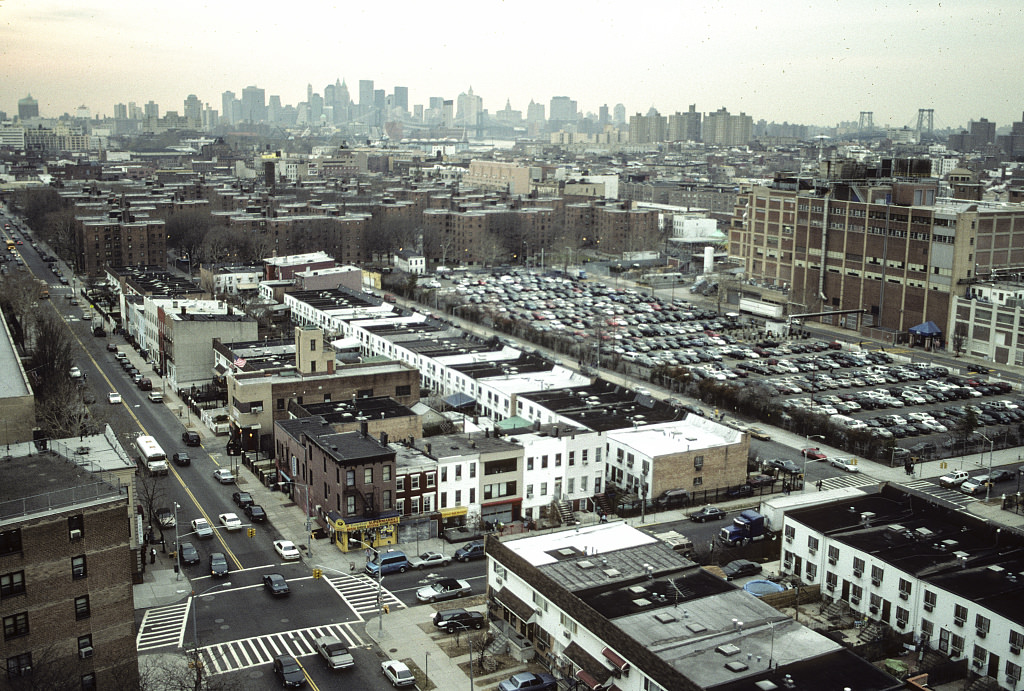View From The Tompkins Houses Toward Park Ave. At Tompkins Ave., Pfizer Plant On The Right, Brooklyn, 2002