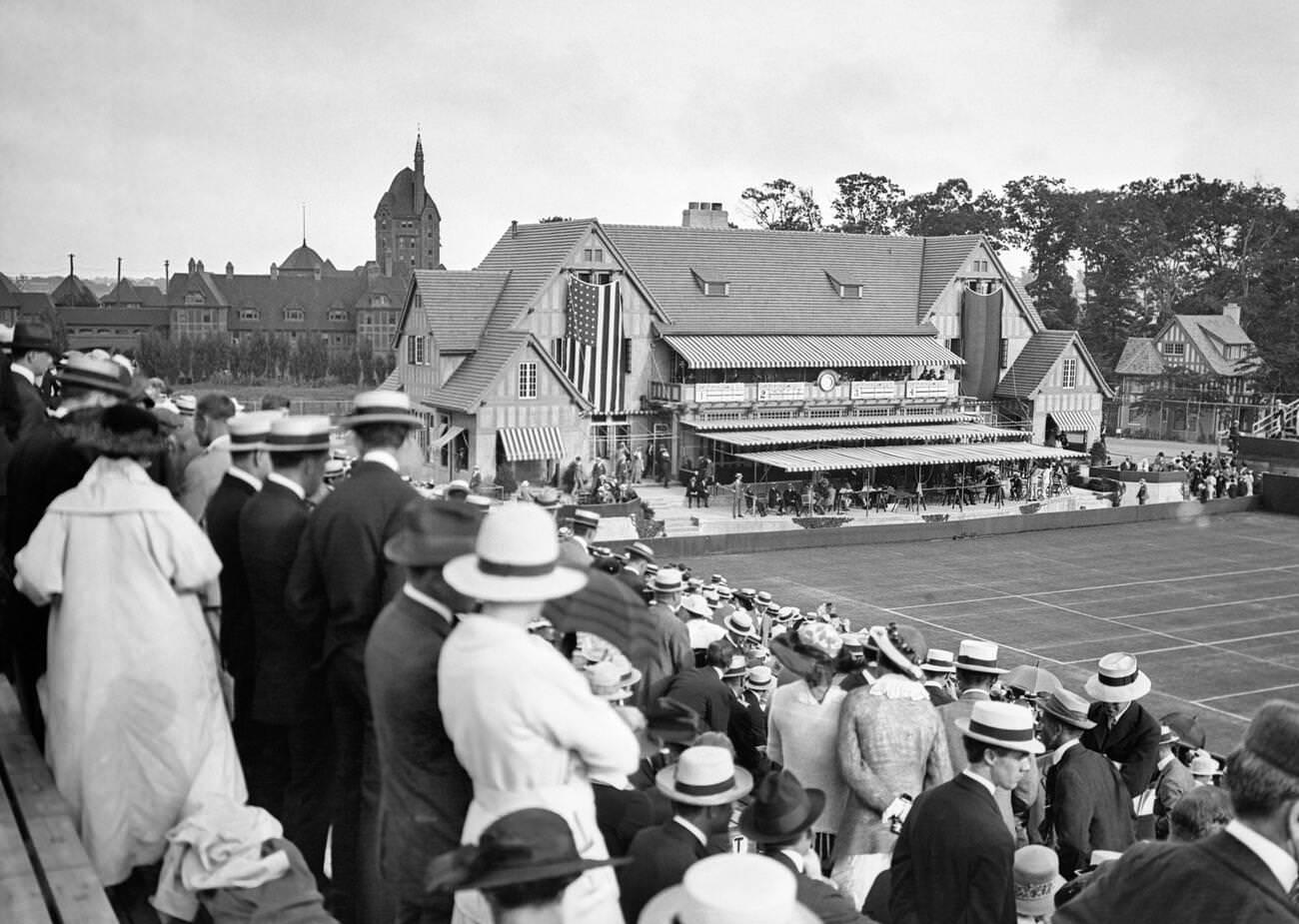 The 1916 Davis Cup Tennis Match At The Forest Hills Tennis Club, Long Island, New York, 1916.