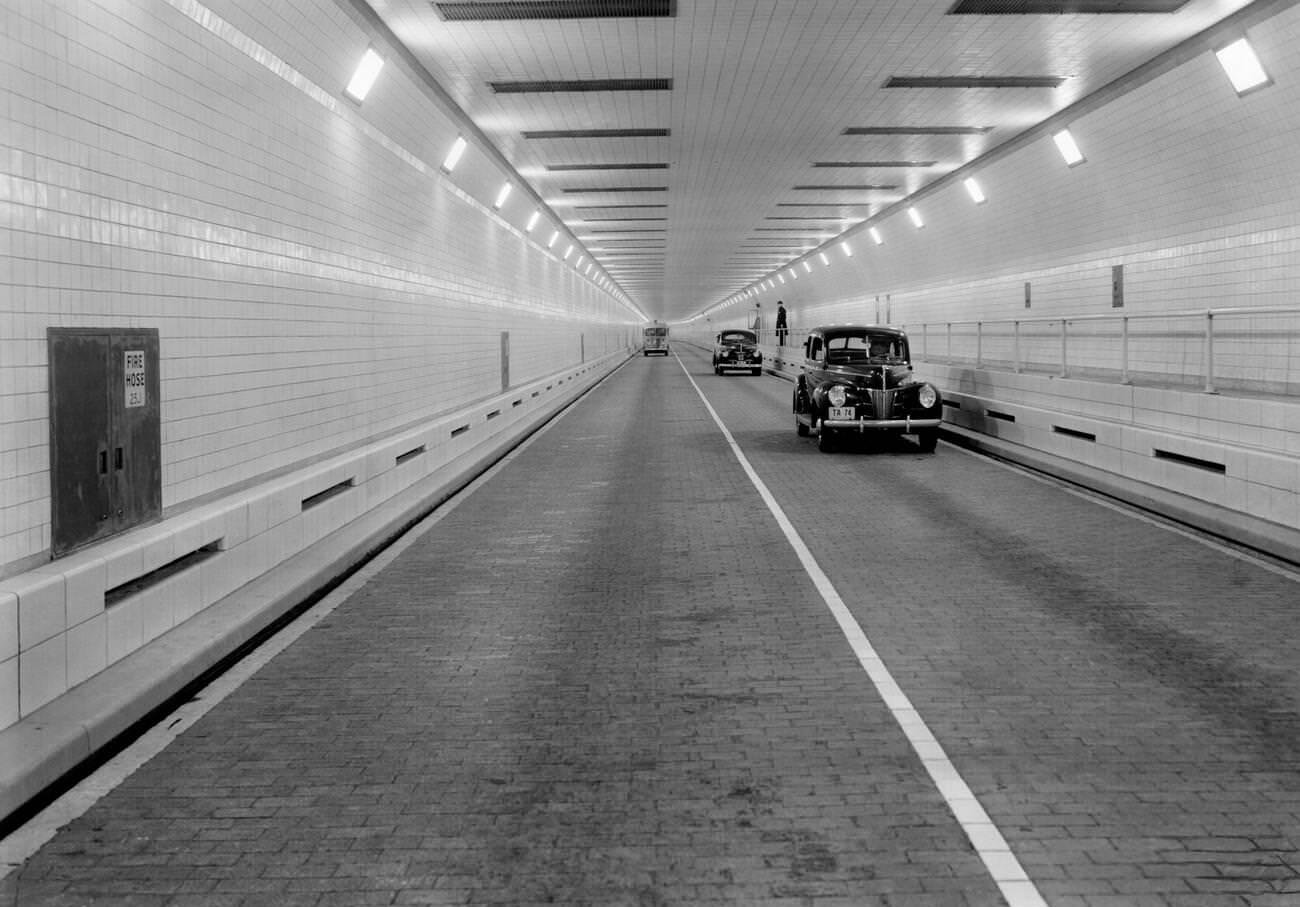 The Underwater Tunnel Connecting Manhattan And Queens, 1961.
