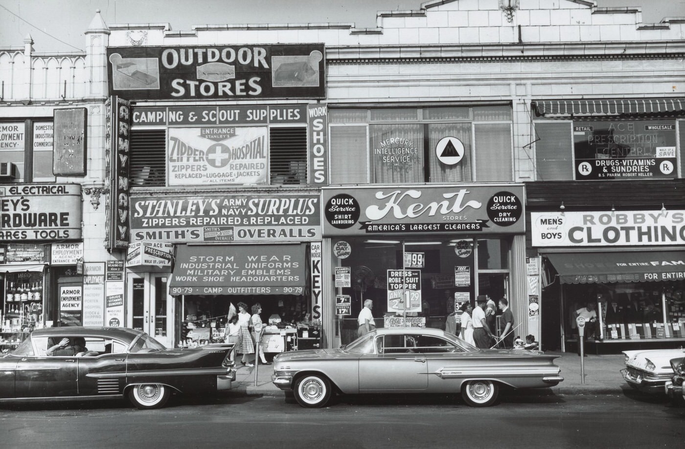 Street Near The Long Island R.r. Station In Jamaica, 1960S.