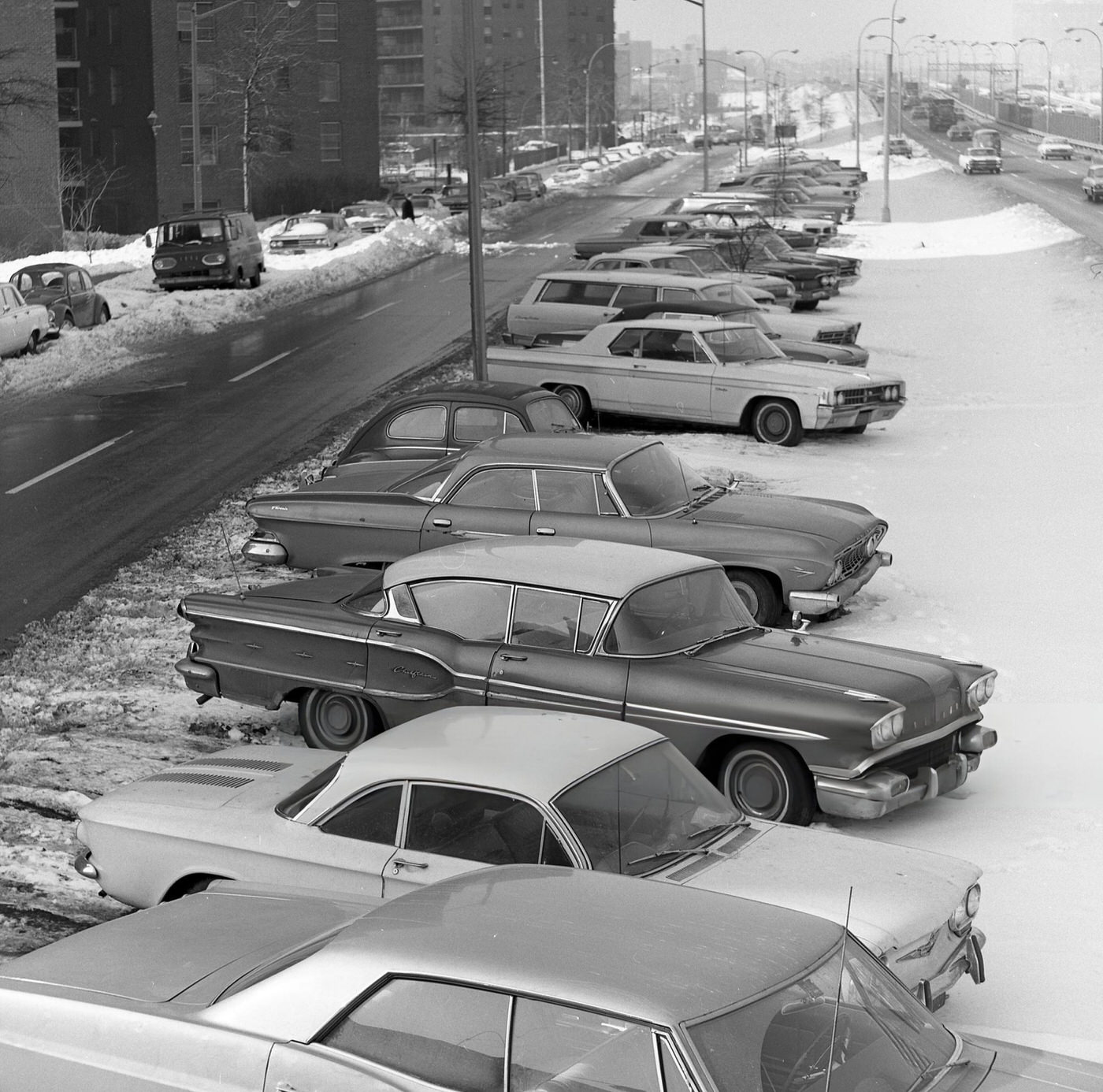 Vehicle Traffic On The Long Island Expressway And The Horace Harding Expressway In Elmhurst, Queens, 1967.