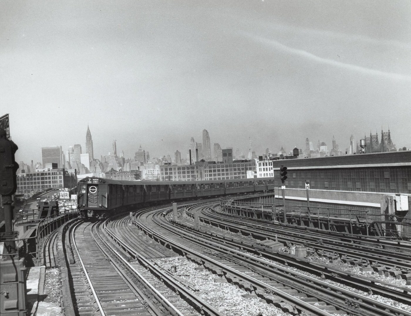 Elevated Subway With A View From Queens Towards Manhattan, 1970S