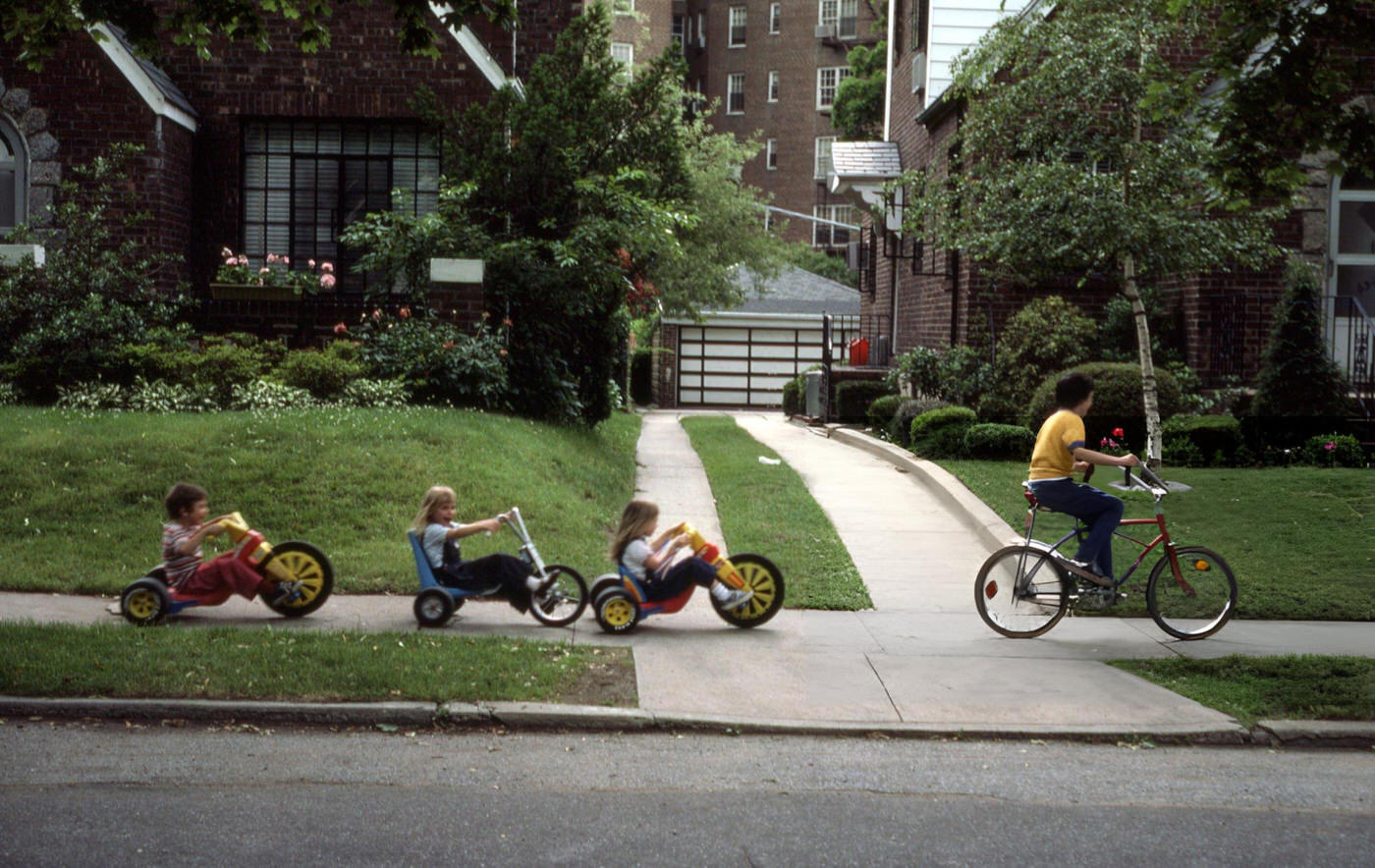 Children Playing On Fitchett Street In Rego Park, Queens, 1970S.