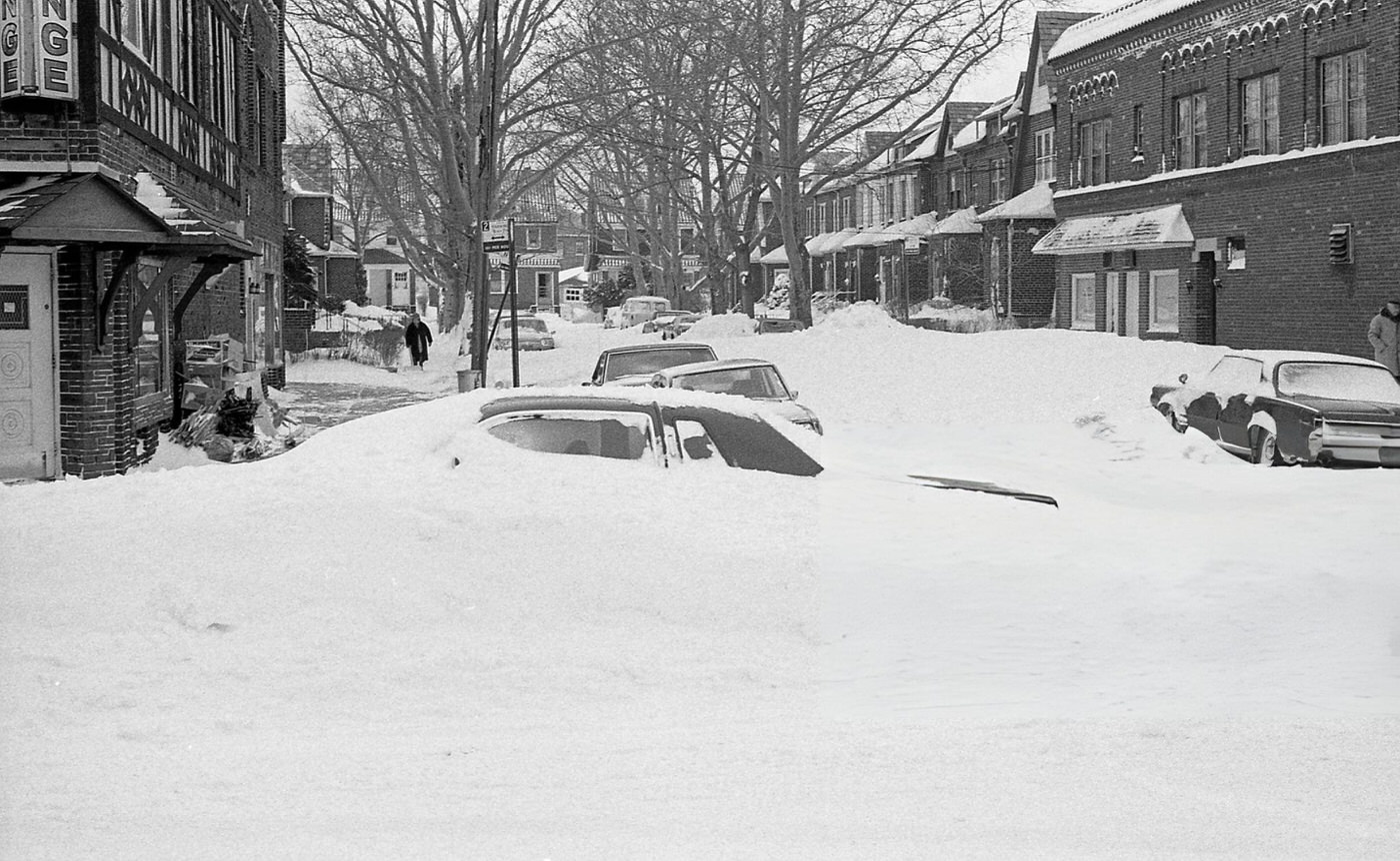 A Car Almost Completely Buried Under Deep Snow In Queens During The Blizzard Of 1978.
