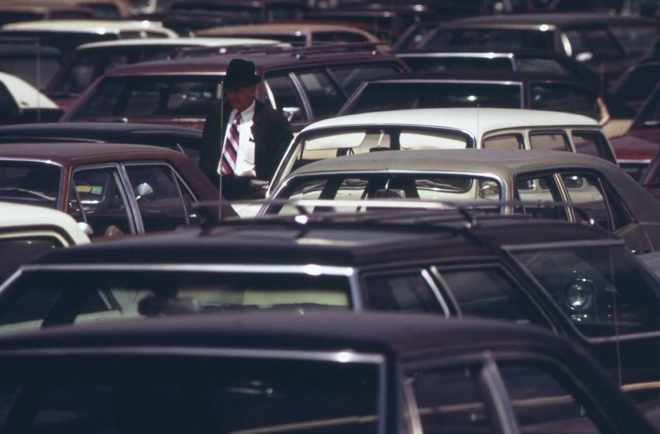 The Parking Area Outside Shea Stadium In Flushing Meadow, Queens, 1973.