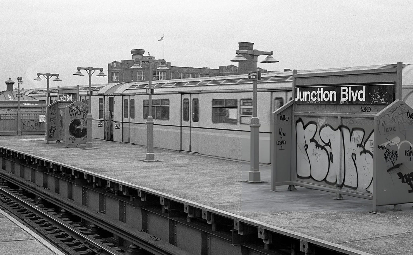 Junction Boulevard Elevated Subway Station In Queens' Corona Neighborhood, 1974.