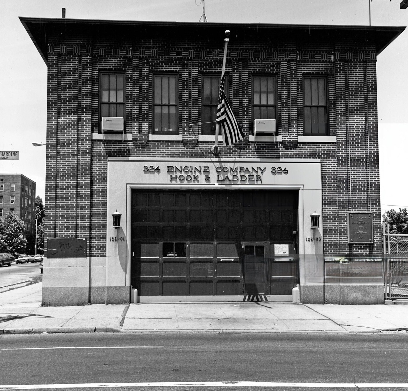 New York Fire Department'S Engine Company 324 Station On Horace Harding Expressway In Queens' Corona, 1975.