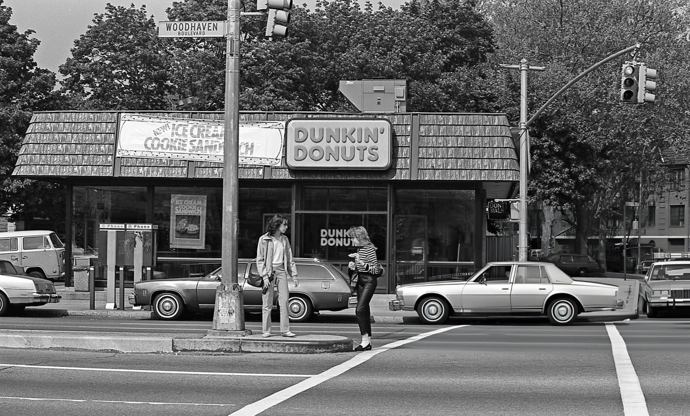 A Dunkin Donuts Shop At The Intersection Of Woodhaven Boulevard And 63Rd Drive, Rego Park, Queens, 1984.