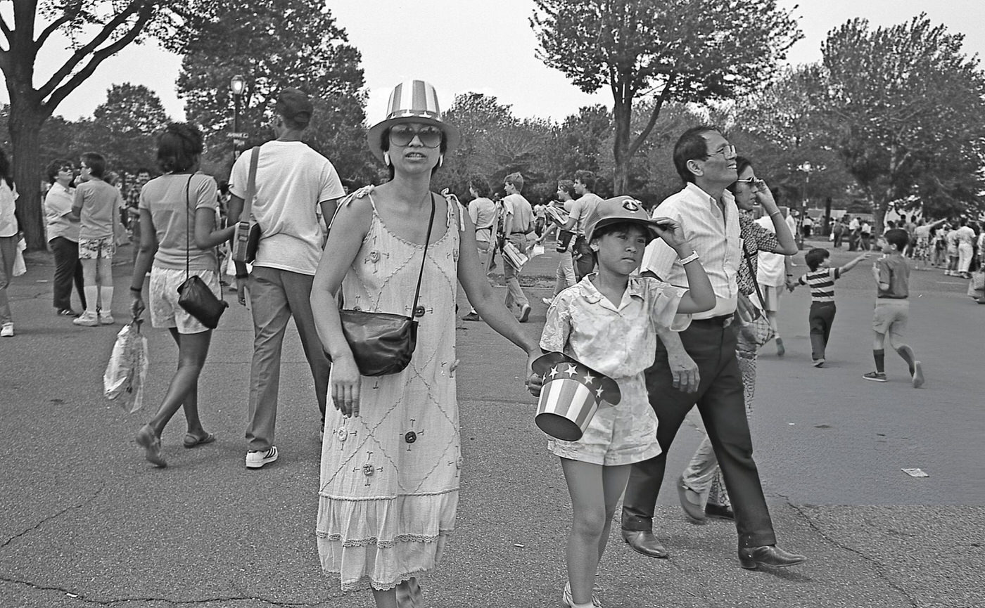 People On The Foot Paths In Flushing Meadows Park, Corona, Queens, 1986.