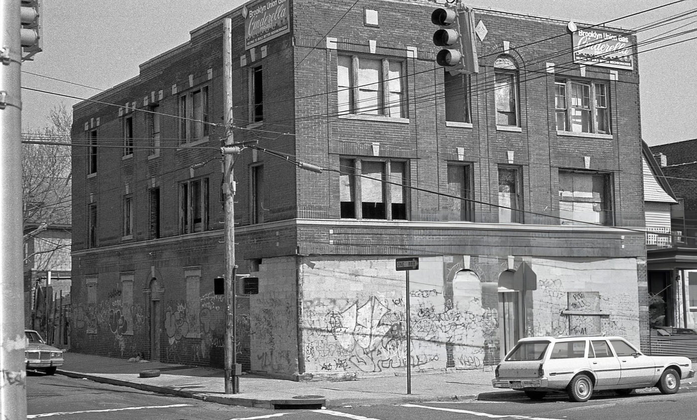 A Graffiti-Covered, Abandoned Building At The Intersection Of 108Th Street And 36Th Avenue In Corona, Queens, 1990S.