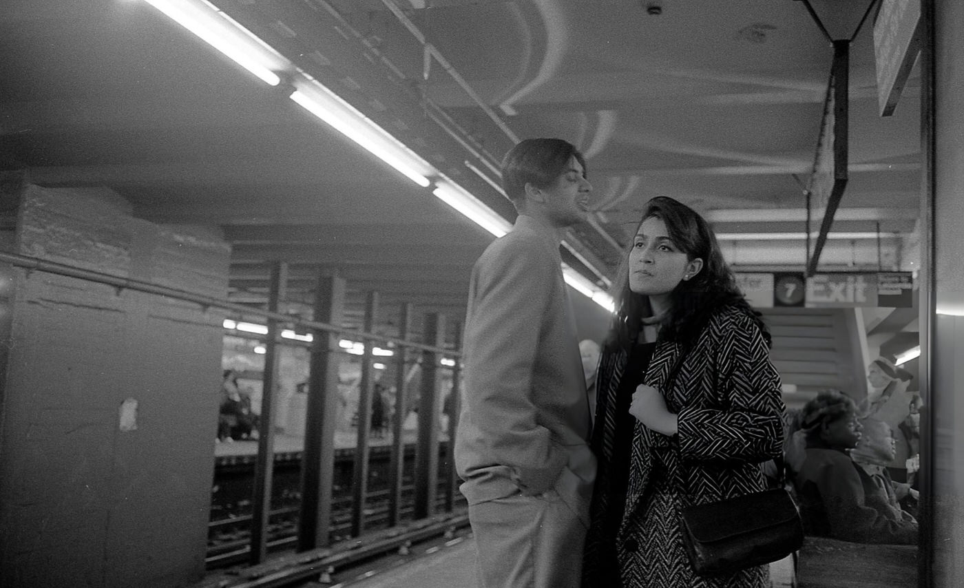 Commuters Wait On The Subway Platform At Roosevelt Avenue In Jackson Heights, Queens, 1993.