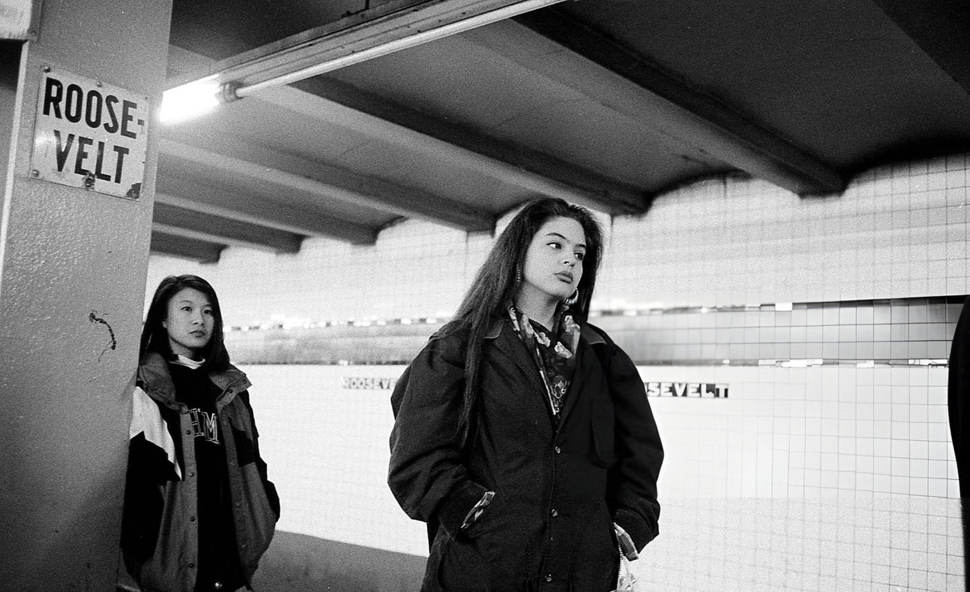 Commuters Wait On The Subway Platform At Roosevelt Avenue In Jackson Heights, Queens, 1993.