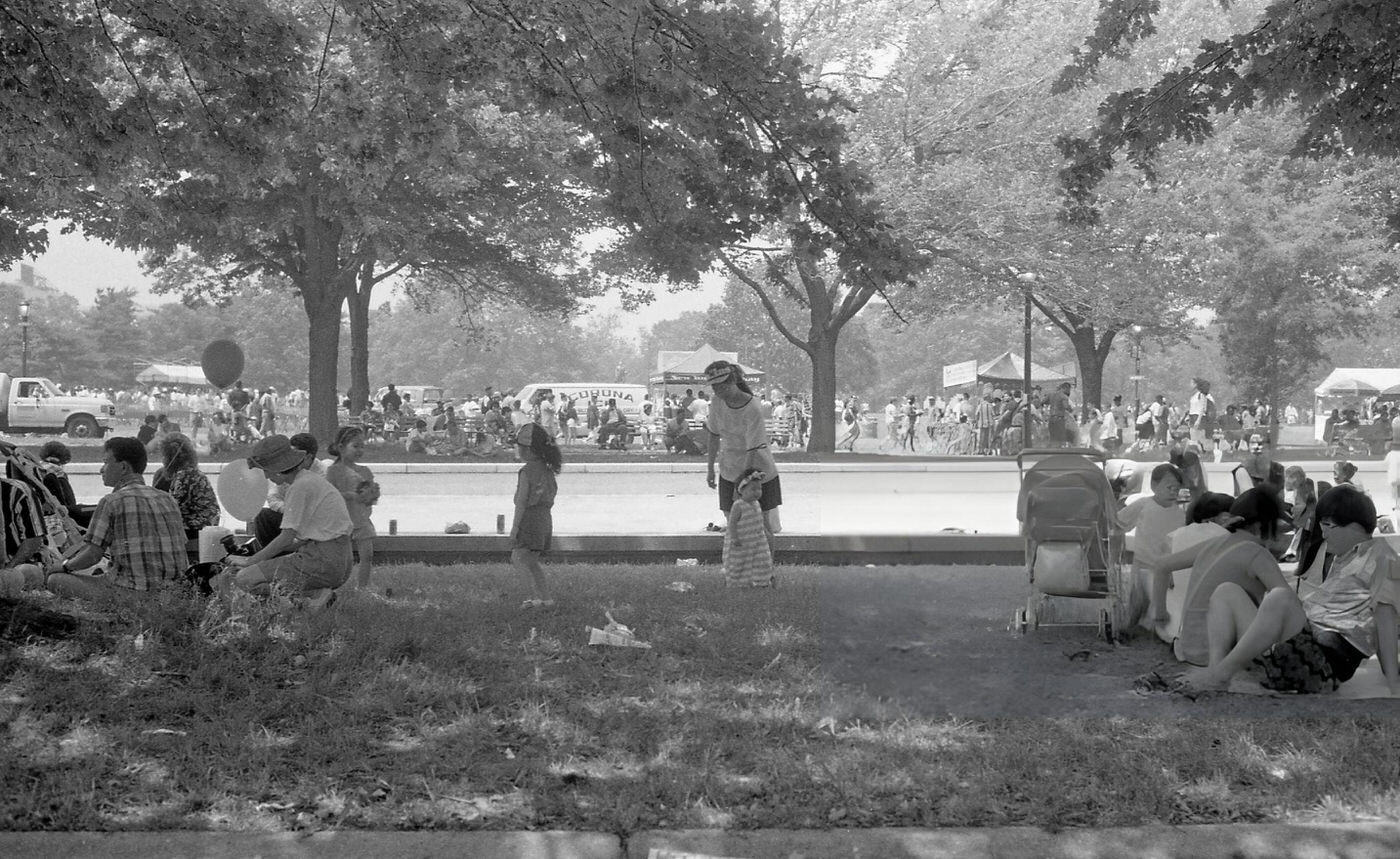 People Picnicking On The Lawn In Flushing Meadows Park, Queens, 1994.