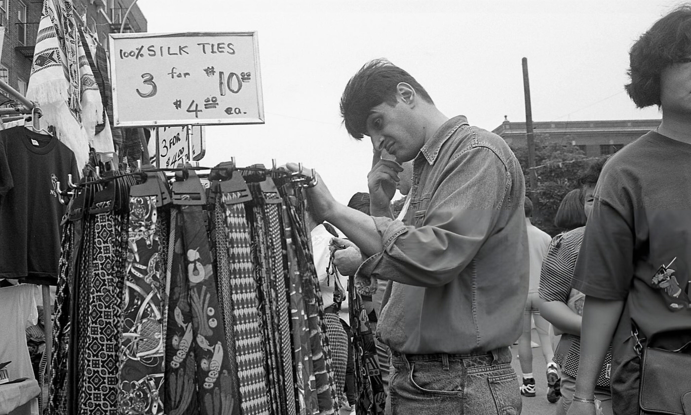 A Man Browsing Through A Rack Of Silk Neckties On 63Rd Drive During The 63Rd Drive Street Fair In The Rego Park Neighborhood, Queens, 1995.