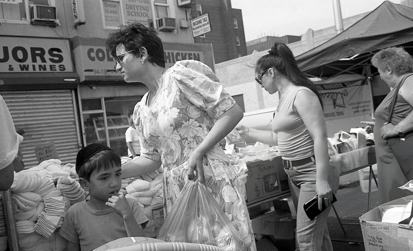Customers Browse Vendor Stalls On 63Rd Drive During The 63Rd Drive Street Fair, Rego Park, Queens, 1997.