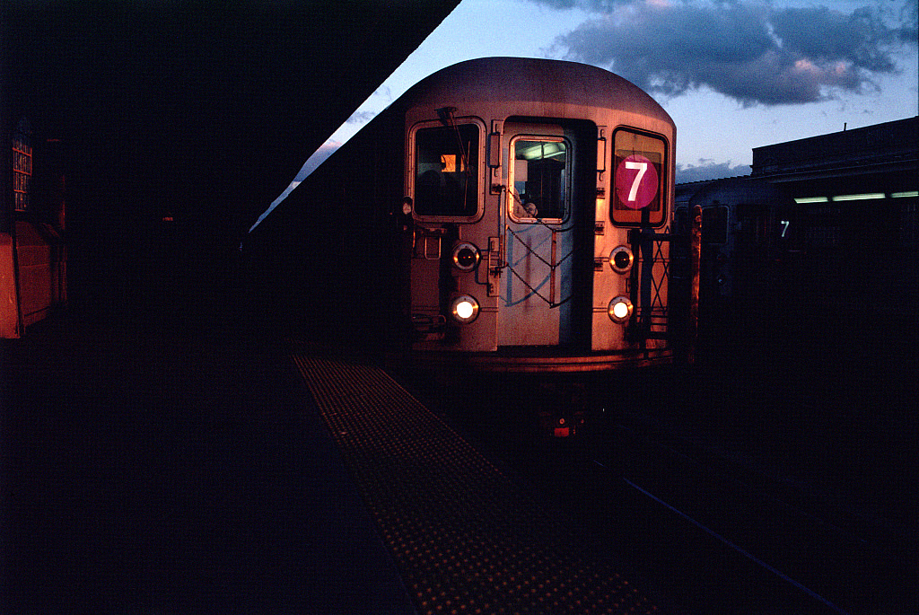No. 7 Train Going Into The Sunset, Queens Plaza, Queens, 2004