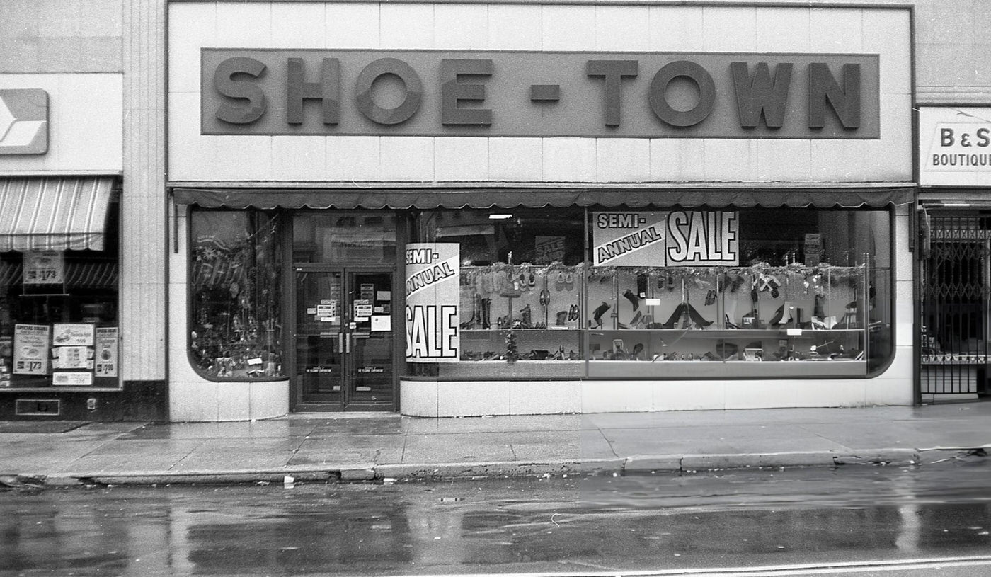 The Shoe-Town Store On 63Rd Drive In Rego Park, Queens, 1979.