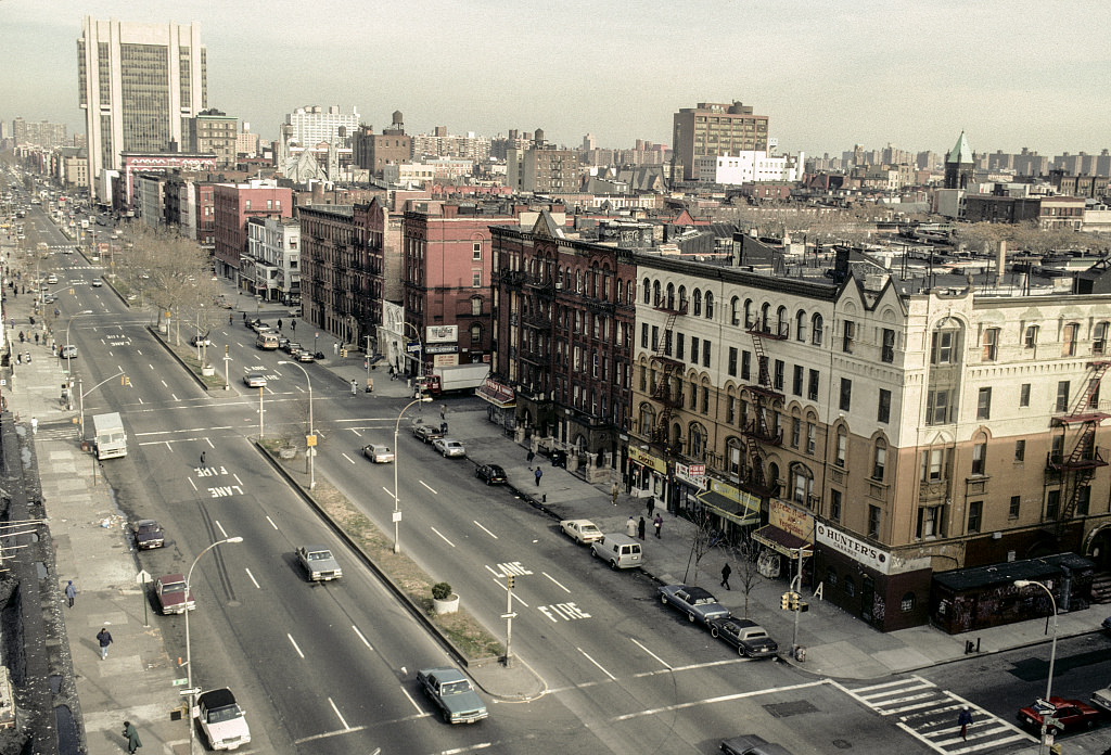 View Ne Along Adam Clayton Powell Blvd. From W. 118Th St., Harlem, 1992