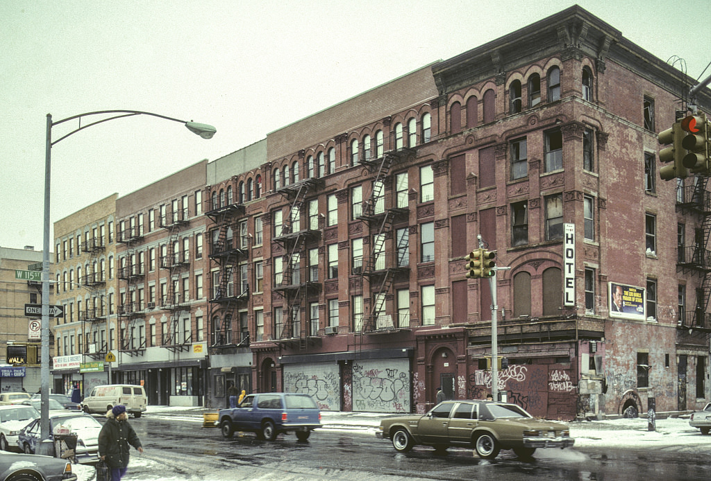 View Sw Along Frederick Douglass Blvd. From W. 115Th St., Harlem, 1993