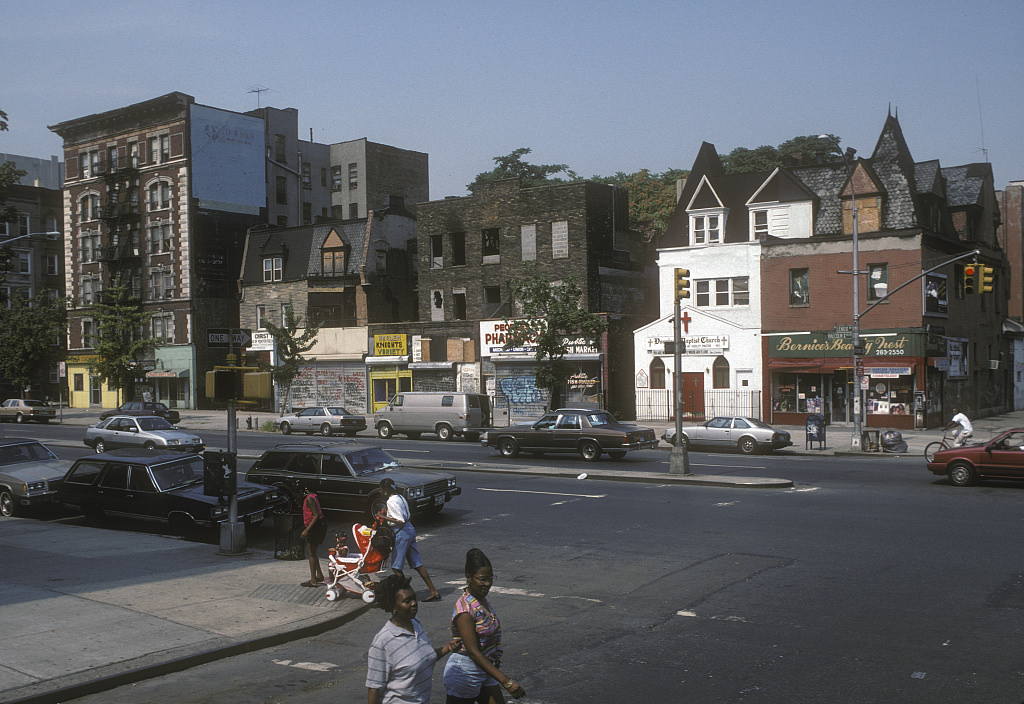 View Sw From W. 131St St. Along Malcolm X Blvd., Harlem, 1993