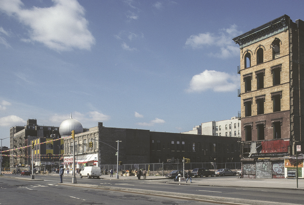 View Sw From W. 117Th St., Along Malcolm X. Blvd., Harlem, 1994