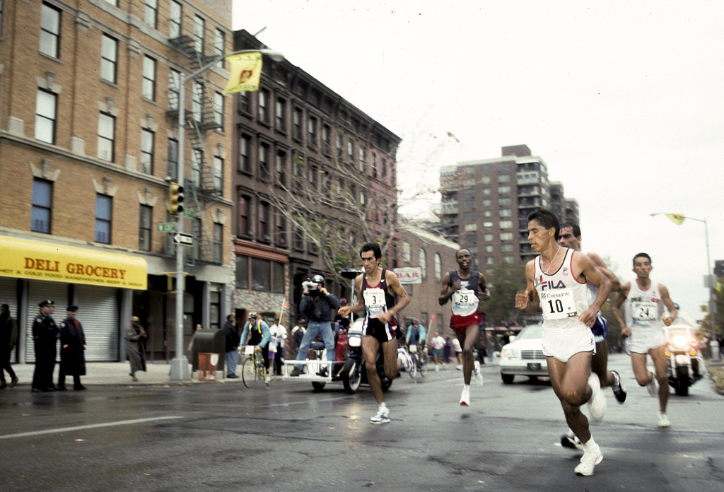 Nyc Marathon, View North From W. 131St St. Along 5Th Ave., Harlem, 1994