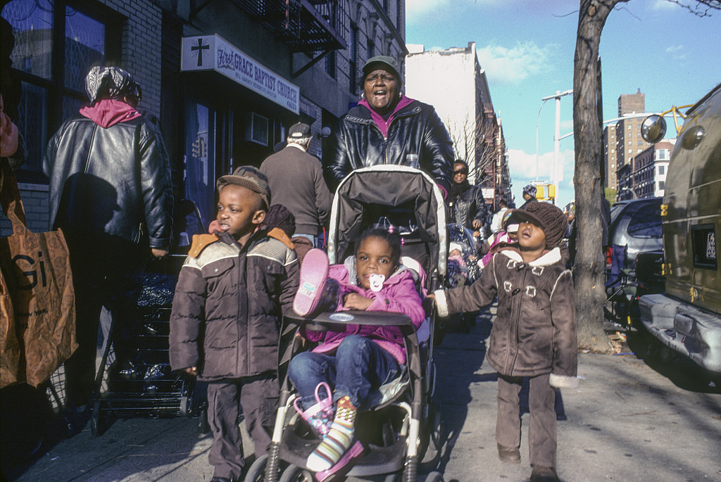 Free Food, First Grace Baptist Church, 2799 Frederick Douglass Blvd., Harlem, 2009.