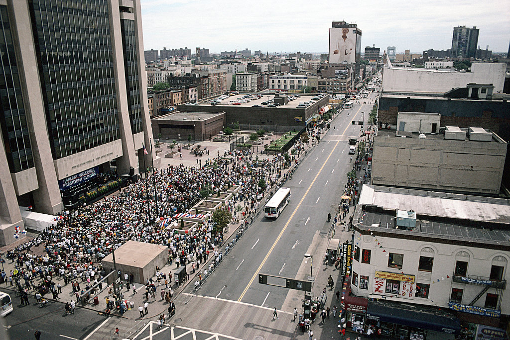 Adam Clayton Powell Jr. Blvd. At W. 125Th St., Harlem Welcomes Bill Clinton, 2001.