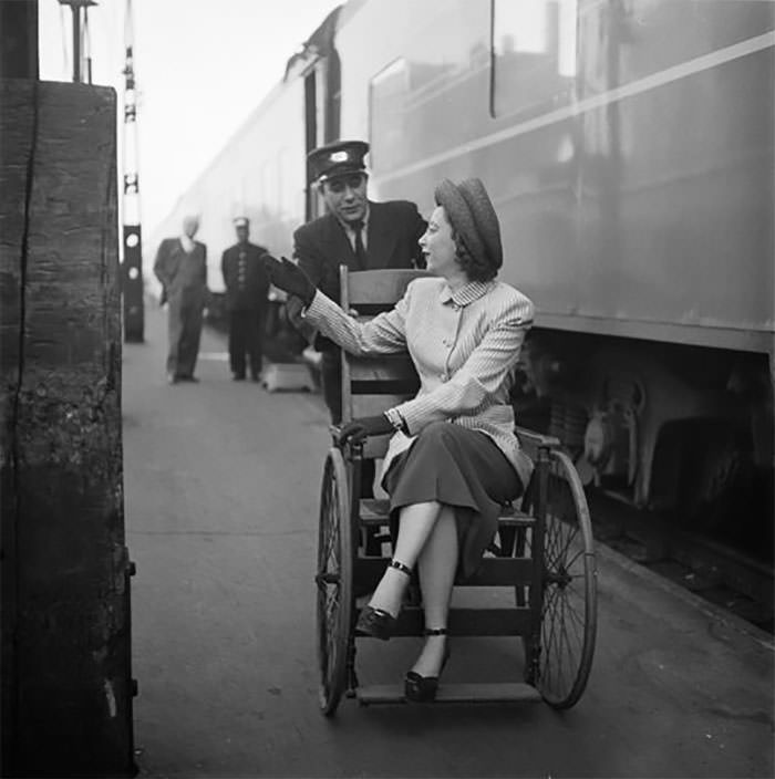 A Woman On The Train Platform, 1948.