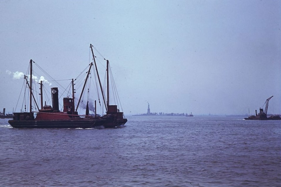 Statue Of Liberty From The Battery New York Harbor, 1941