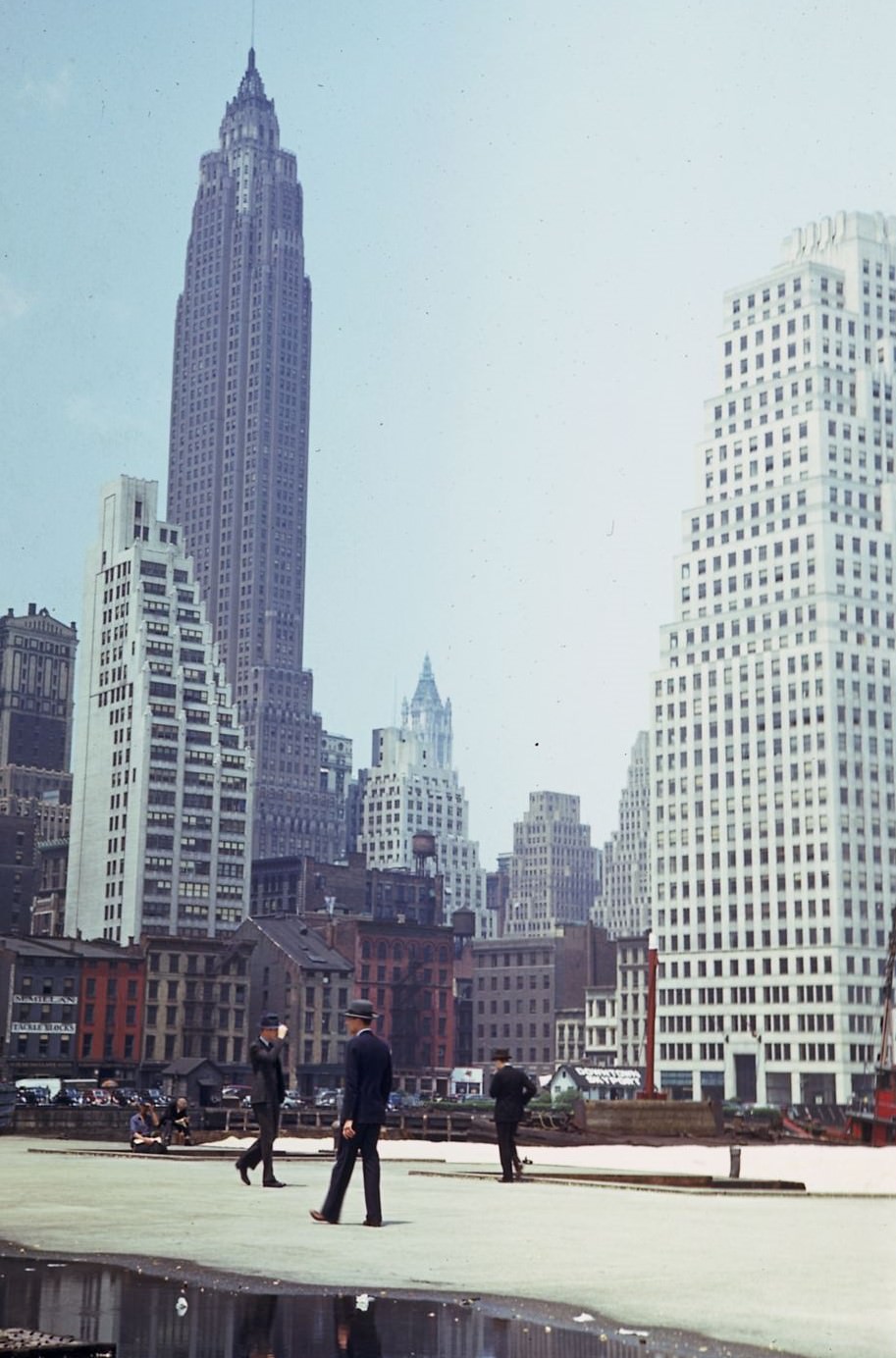 Downtown Skyscrapers From East River Pier, 1941