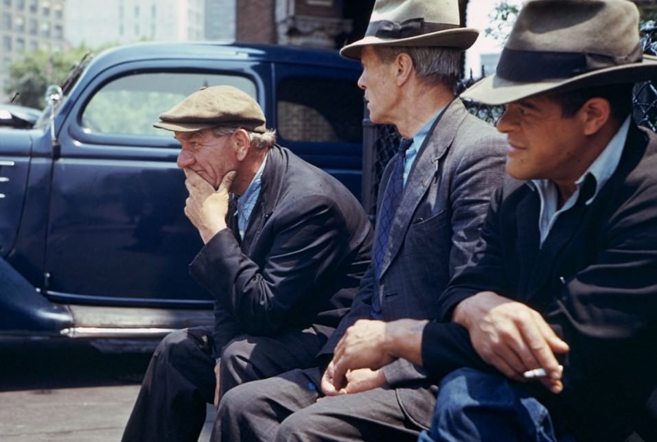 Three Bums From South Ferry Flophouses At Battery Park, 1941