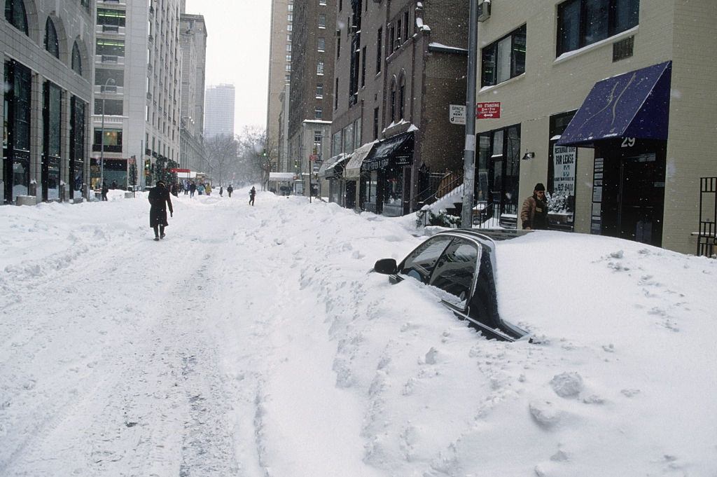 Car Parked On Street Is Buried In Snow, 1996