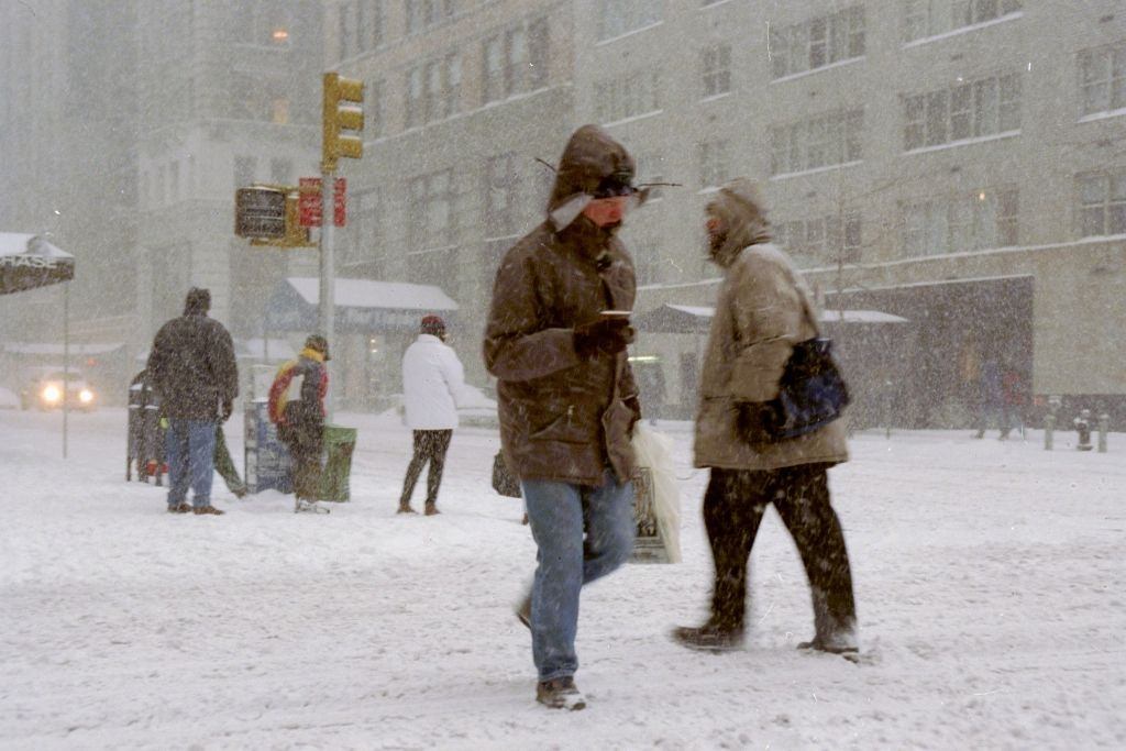 Pedestrians Make Their Way Along Sixth Ave, 1996