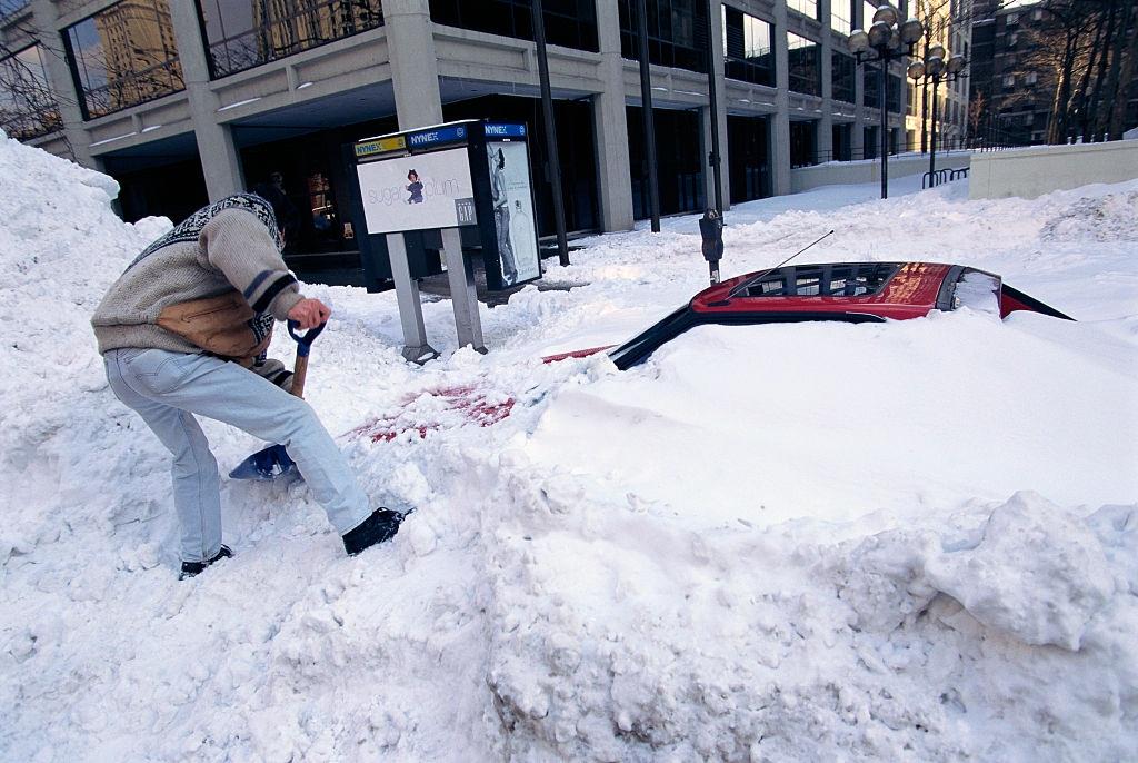 Digging Out Car From Two Foot Snow Storm, 1996
