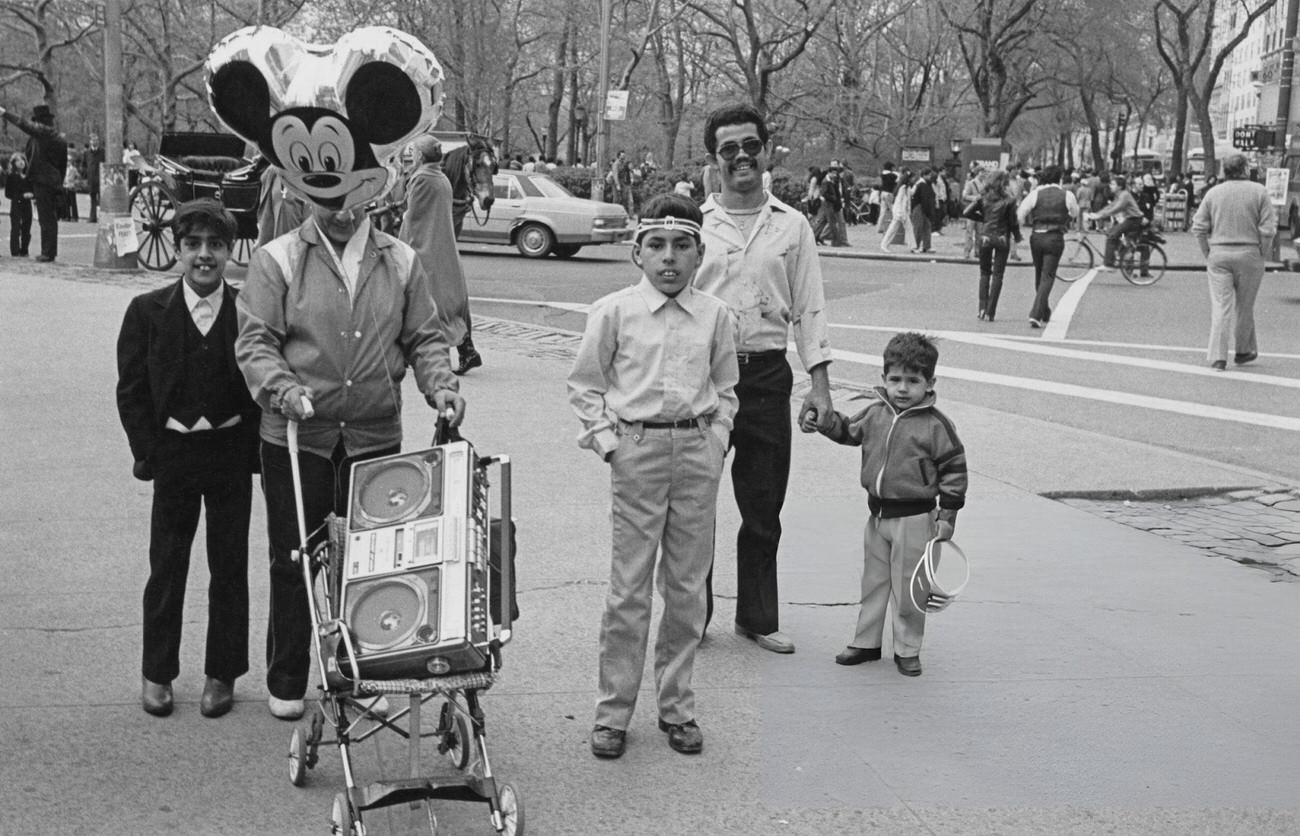 A Family Posing In Midtown Manhattan, 1982.