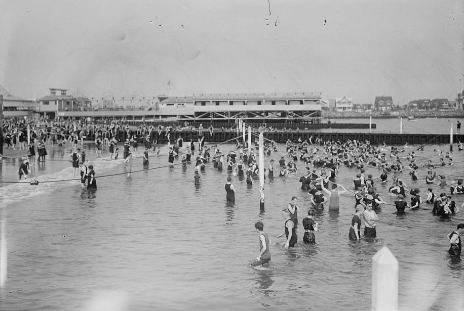 Bathing At Brighton Beach, 1900S.