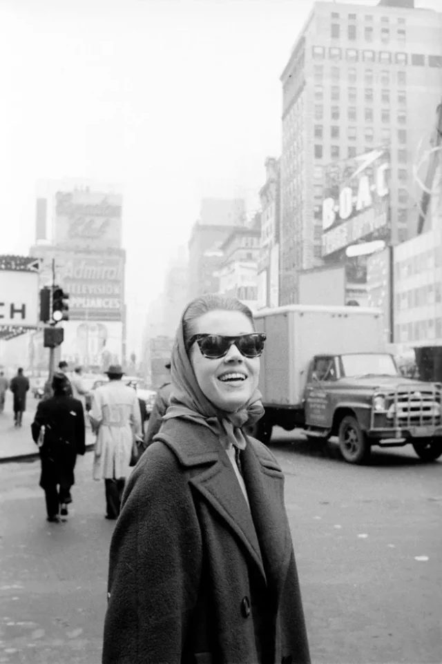 Jane Fonda In Front Of The Cort Theater, On 48Th Street In Manhattan, In The District Of Broadway, Where She Then Plays The Play There Was A Little Girl, November 1959