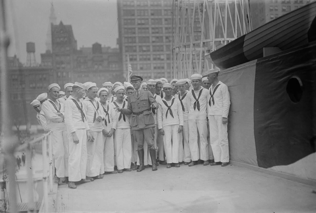 Geoffrey O'Hara, A Canadian American Composer, Singer And Educator On The Uss Recruit, 1910S.