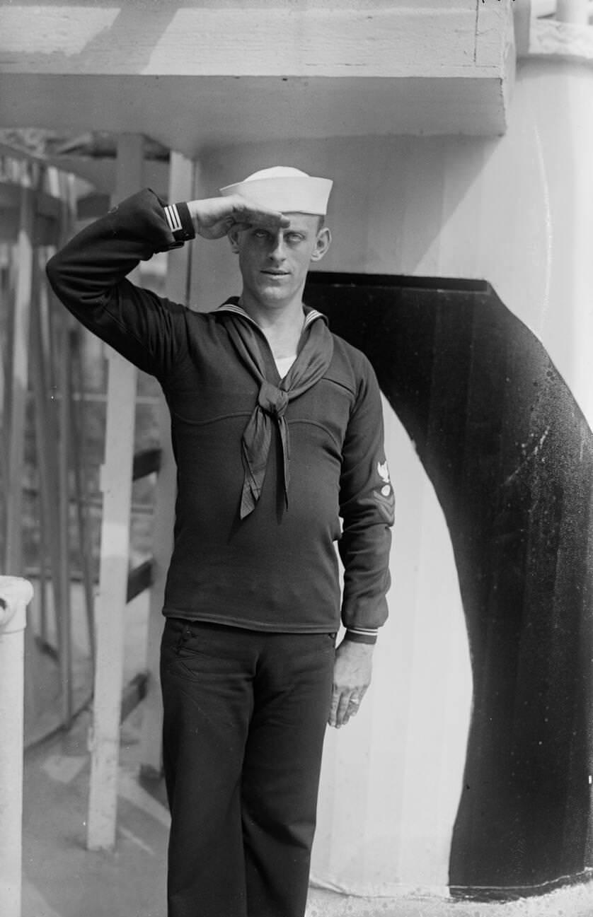 William J. Reilly, A Sergeant In The Navy And Vaudeville Performer, Who Recorded Patriotic Songs As &Amp;Quot;Sailor Reilly&Amp;Quot;. Reilly Is On The Uss Recruit, 1910S.